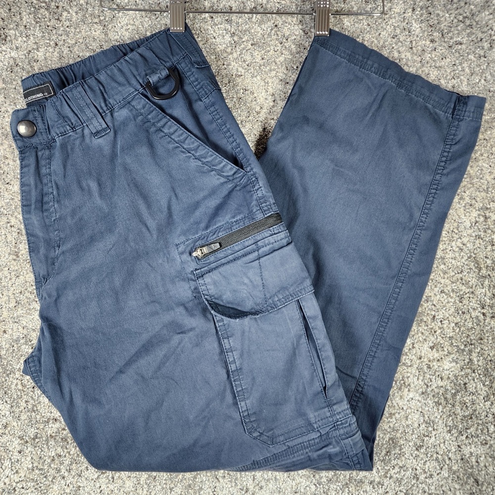 BC Clothing Convertible Cargo Pants Mens L x 32 Blue Zip Off Hiking Excellent
